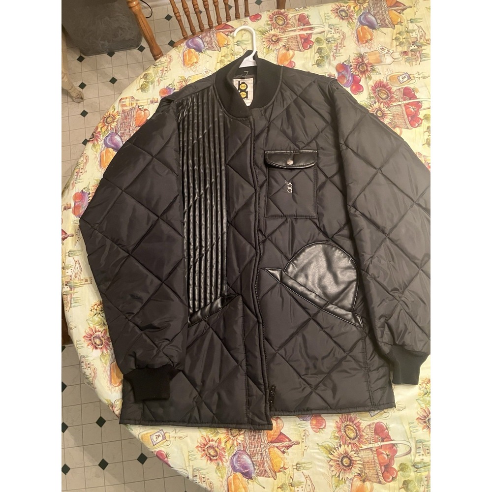 VTG 80'S BOB ALLEN SHOOTING JACKET BLACK QUILTED MENS SIZE XL Made In USA